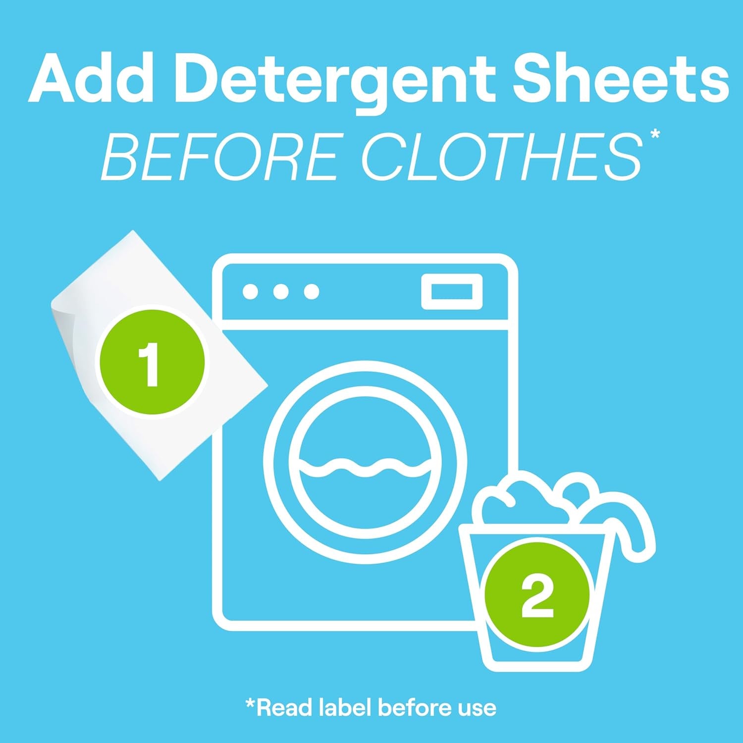 Laundry Detergent Sheets, up to 64 Loads, Free & Clear, Made for Sensitive Skin, Safer for Your Family