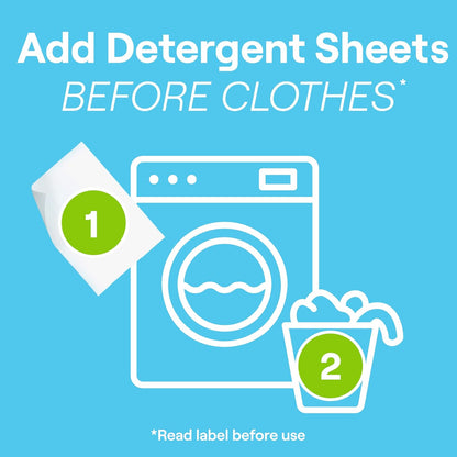 Laundry Detergent Sheets, up to 64 Loads, Free & Clear, Made for Sensitive Skin, Safer for Your Family