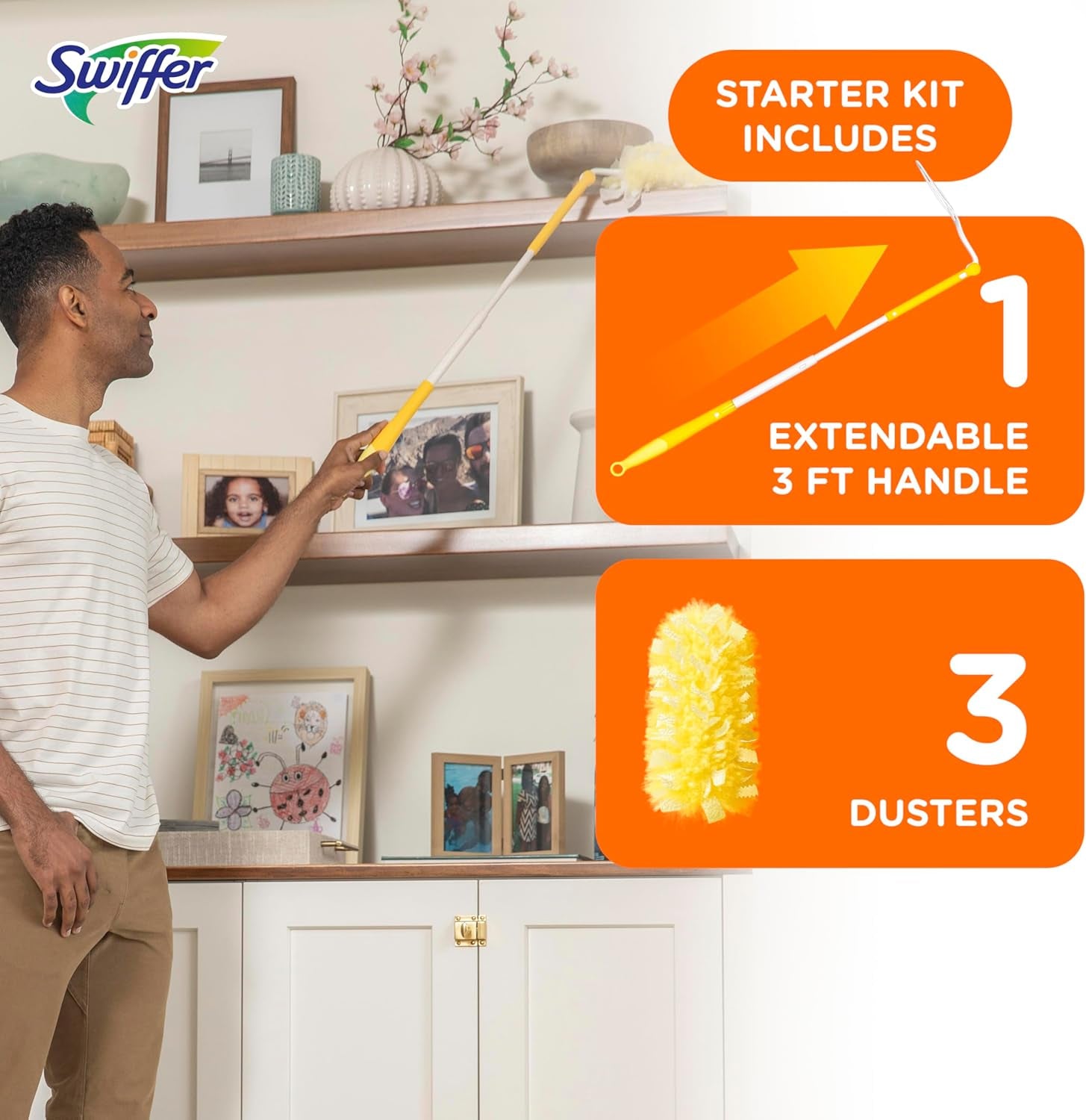 Duster Heavy Duty 3 Ft Extendable Handle Starter Kit with 3 Refills