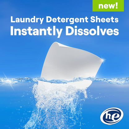 Laundry Detergent Sheets, up to 64 Loads, Free & Clear, Made for Sensitive Skin, Safer for Your Family