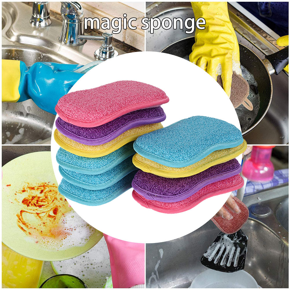 5/10/20PCS Scrub Sponges for Dishes Non-Scratch Microfiber Sponge Non Stick Pot Cleaning Sponges Kitchen Tools Wash Pot Gadgets