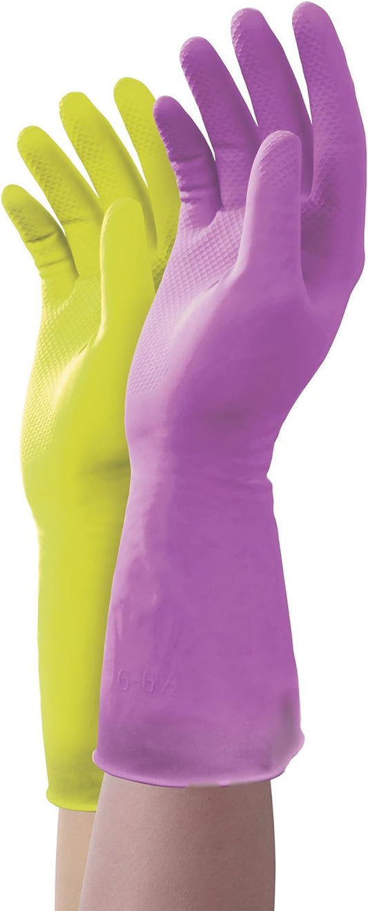 Mr. Clean Duet, Natural Latex, Beaded Cuff, Cotton Flock Lining, Non-Slip Grip Gloves