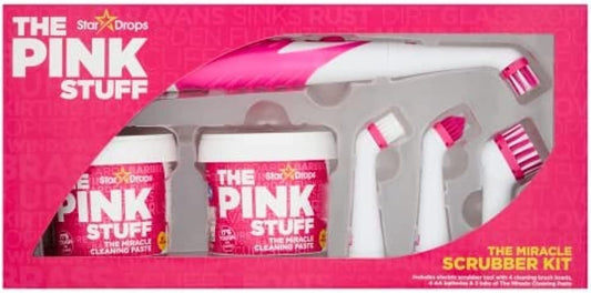 - the Pink Stuff - the Miracle Scrubber Kit - 2 Tubs of the Miracle Cleaning Paste with Electric Scrubber Tool and 4 Cleaning Brush Heads