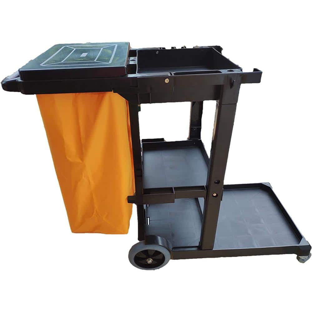 Commercial Yellow/Grey Heavy-Duty Polyethylene Material Janitorial Cart