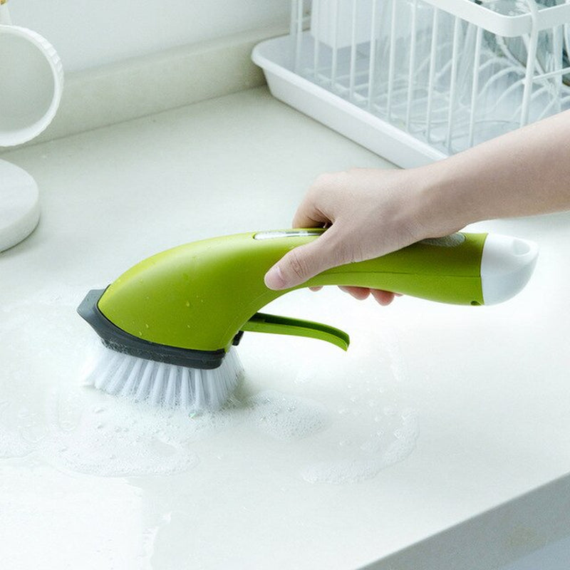 Multi-Function Kitchen Bathroom Cleaning Brushes Long Handle Dish Washing Brush Automatic Liquid Dispenser Kitchen Tools