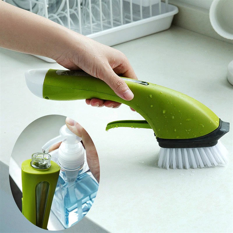 Multi-Function Kitchen Bathroom Cleaning Brushes Long Handle Dish Washing Brush Automatic Liquid Dispenser Kitchen Tools