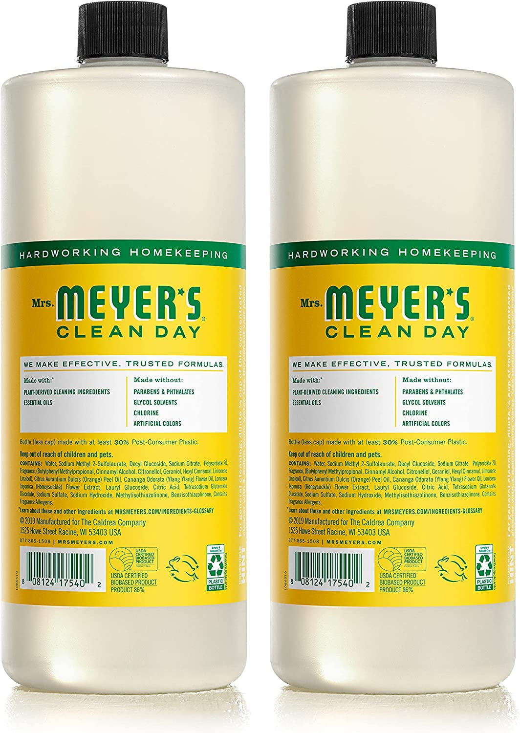 Multi-Surface Cleaner Concentrate, Use to Clean Floors, Tile, Counters, Honeysuckle, 32 Fl. Oz - Pack of 2